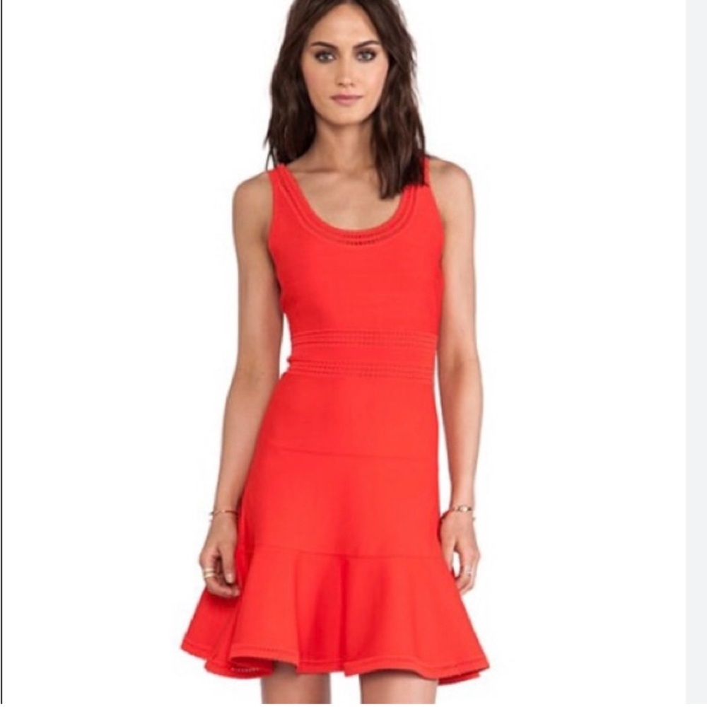 Diane von Furstenberg Scoop Neck Bandage Mini Dress